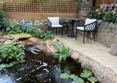 Backyard Water Feature and Patio Design Colorado