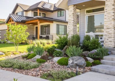 Front Yard Xeric Design with Granite Boulders