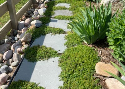 Gray Slab Stepping Stones in Landscape