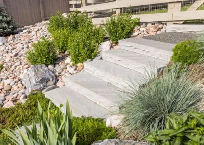 Gray Slab Steps Colorado Landscape Design