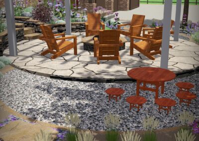 Pergola Fire PIt Flagstone Patio Landscape Design Colorado